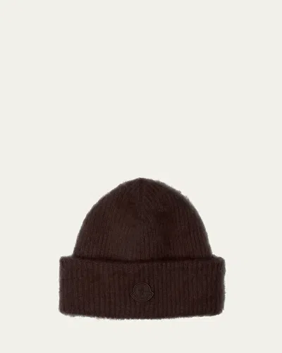 Moncler Wool Beanie In Brown