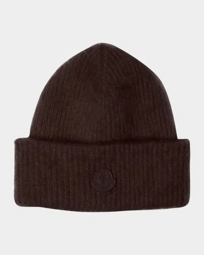 Moncler Wool Beanie In Brown