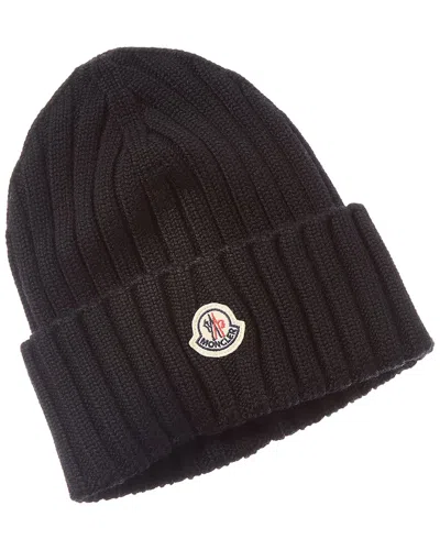 Moncler Wool Beanie In Brown