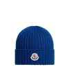 Moncler Wool Beanie In Blue