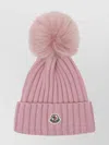 Moncler Wool Beanie Featuring Pom-pom Detail In Pink
