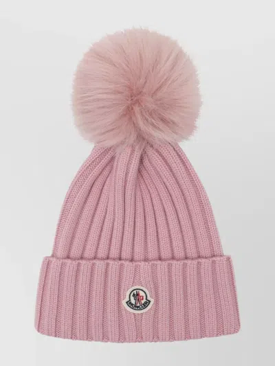 Moncler Wool Beanie Featuring Pom-pom Detail In Pink