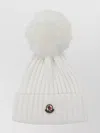 Moncler Wool Beanie Featuring Pom-pom Detail In White