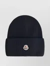 Moncler Wool Beanie Folded Cuff In Blue