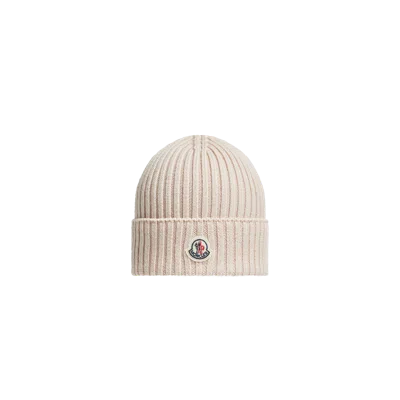 Moncler Kids' Bonnet En Laine In Pink