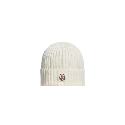 Moncler Kids' Wool Beanie, Girls, White, Size: S