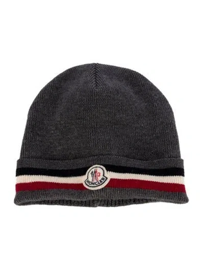 Pre-owned Moncler Wool Beanie In Gray