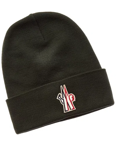Moncler Wool Beanie In Brown