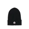 Moncler Women Wool Beanie Hat In Black