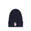 Moncler Grenoble Logo Patch Knitted Beanie In Blue