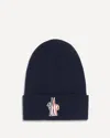 Moncler Grenoble Logo Patch Knitted Beanie In Blue