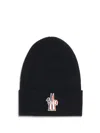 Moncler Wool Beanie Hat In Brown