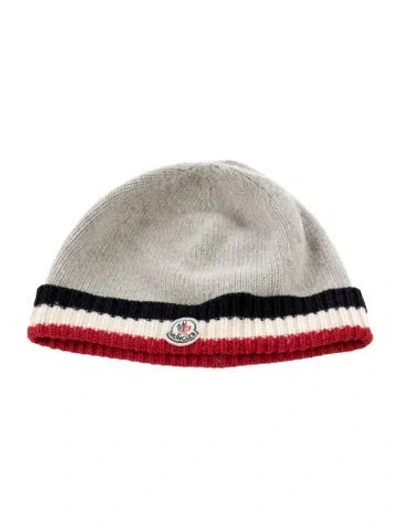 Pre-owned Moncler Wool Beanie Hat In Gray