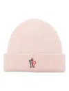 Moncler Grenoble Beanie Hat With Logo In Pink