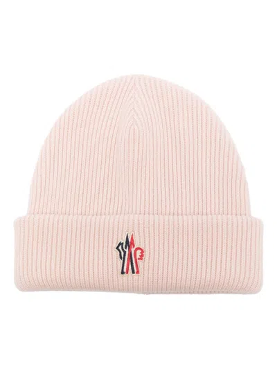 Moncler Wool Beanie Hat In Pink