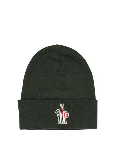MONCLER WOOL BEANIE HATS GREEN