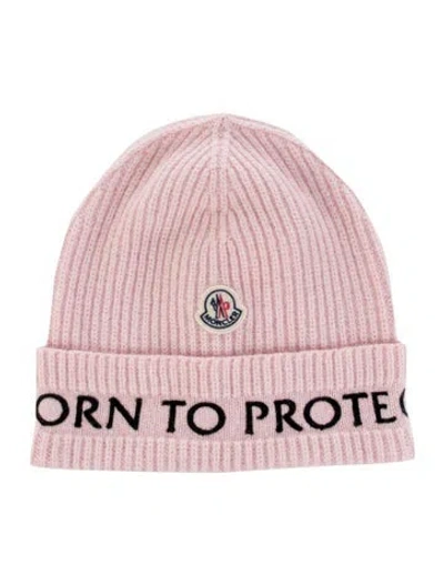 Pre-owned Moncler Wool Beanie In Pink