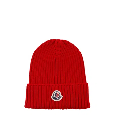 Moncler Wool Beanie In Red