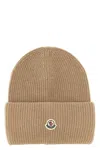 Moncler Wool Beanie In Sand