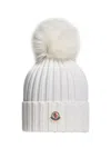 Moncler Wool Beanie White In White