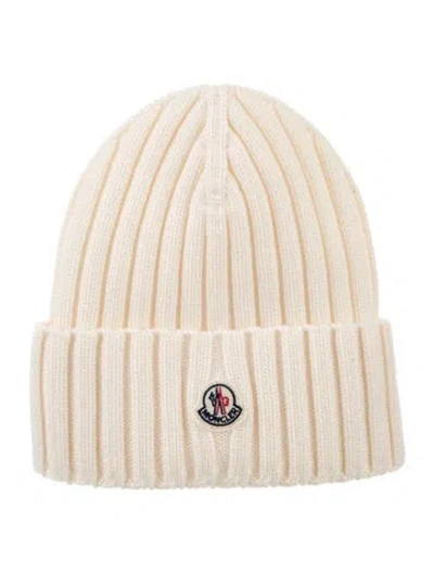 Pre-owned Moncler Wool Beanie In White
