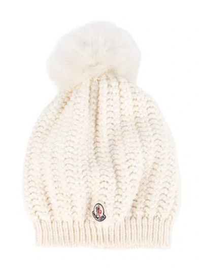 Pre-owned Moncler Wool Beanie In White