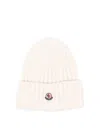 Moncler Wool Beanie In White