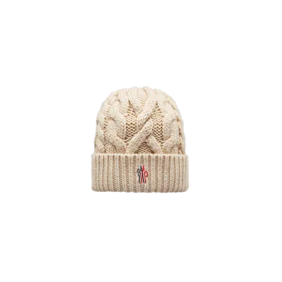 Moncler Wool Beanie White Size One Size In Neutral