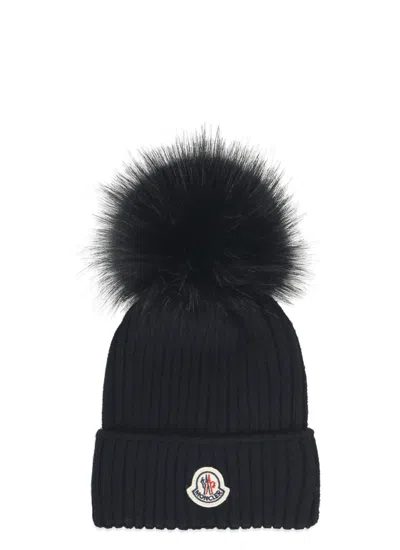 Moncler Wool Beanie With Pom Pom