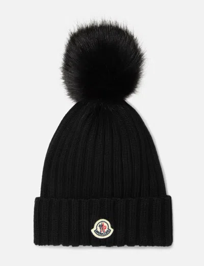 MONCLER WOOL BEANIE WITH POM POM