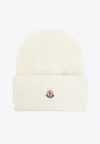 Moncler Ribbed-knit Wool Beanie In White