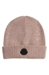 Moncler Wool Blend Beanie In Pink