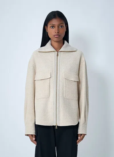 MONCLER WOOL-BLEND BOUCLÉ SHIRT JACKET
