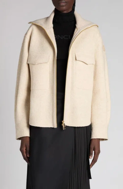 MONCLER MONCLER WOOL BLEND BOUCLÉ SHIRT JACKET