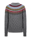 Moncler Cable Knit Jacquard Sweater In Light Beige