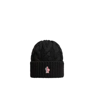 Moncler Wool Blend Cable Knit Hat, Women, Black, Size: One Size