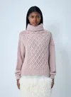 Moncler Wool-blend Cable Knit Sweater In Neutral