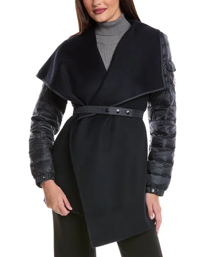 Moncler Wool-blend Cape In Black