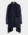 Moncler Wool-blend Cape In Dark Blue