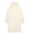 Moncler Wool Hooded Zip-up Cape In Neutral