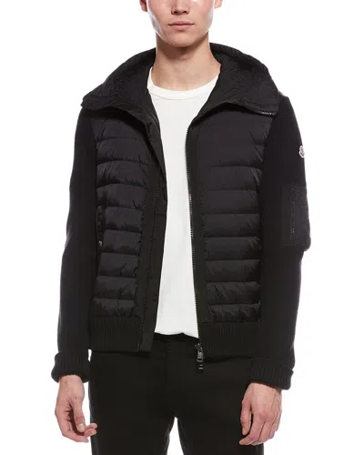 Moncler Wool-blend Cardigan In Black