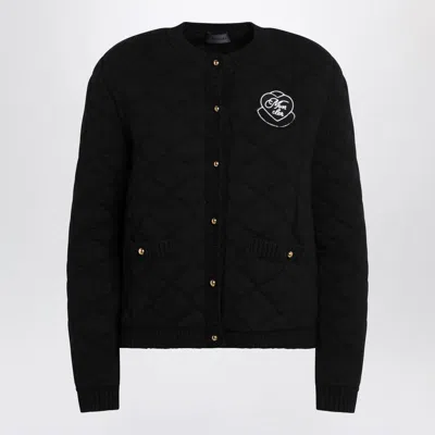 Moncler Wool-blend Cardigan In Black