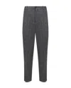 Moncler Wool Blend Trousers In Black