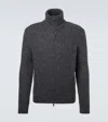 Moncler Alpaca And Wool Zip-up Cardigan In Gray