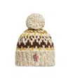 Moncler Woll Blend Jacquard Beanie With Pom Pom In Neutral