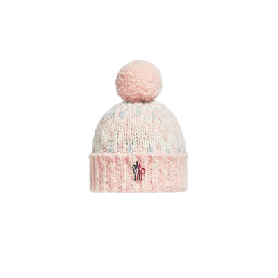 Moncler Kids' Bonnet En Laine Mélangée À Motif Jacquard Avec Pompon, Filles, Multicolore, Taille: S