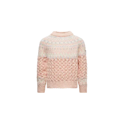 Moncler Kids' Wool Blend Jacquard Turtleneck Sweater, Girls, Pink, Size: 6y