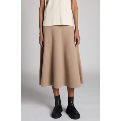 Moncler Wool Blend Midi Sweater Skirt In Pink Taupe
