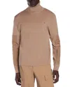 Moncler Wool Blend Pieced Turtleneck Sweater In Camel