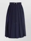 Moncler Wool Blend Pleated Midi Skirt